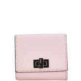 フェンディ セレリア ピーカブー 二つ折り財布 ピンク レザー レディース FENDI 【中古】